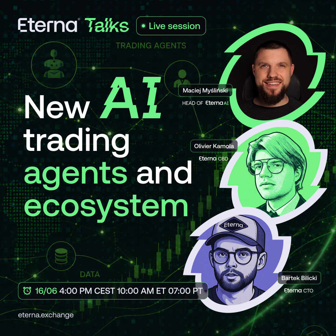 Eterna AI Agents Live: new AI trading agents and ecosystem cover